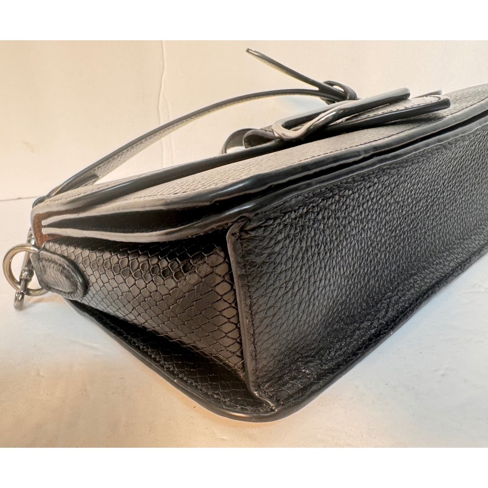 Coach Morgan black pebble leather & snake skin sides UEC CE562 - Picture 7 of 14